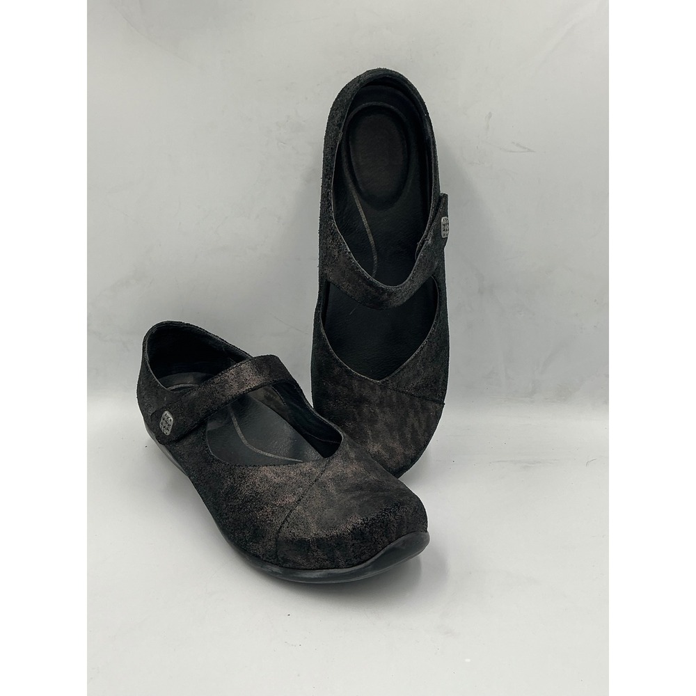 Dansko Mary Jane Flats 40 Opal Metallic Leopard Leather Wedge Strap